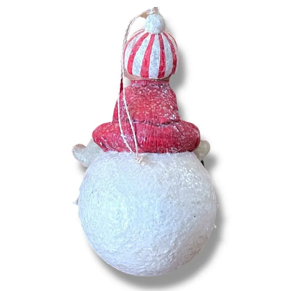 Bethany Lowe Christmas Ornament Child On A Snowball Rare 2012 Victorian Style